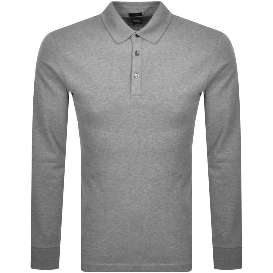 Alternative Image for ProductBOSS Long Sleeved Passerflash Polo T Shirt Grey1